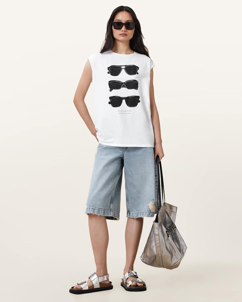 all saints Sunnies Brooke Tank Top Optic White