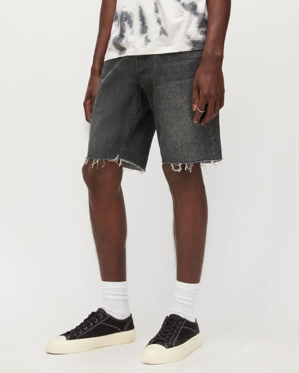All Saints Switch Denim Shorts Washed Black