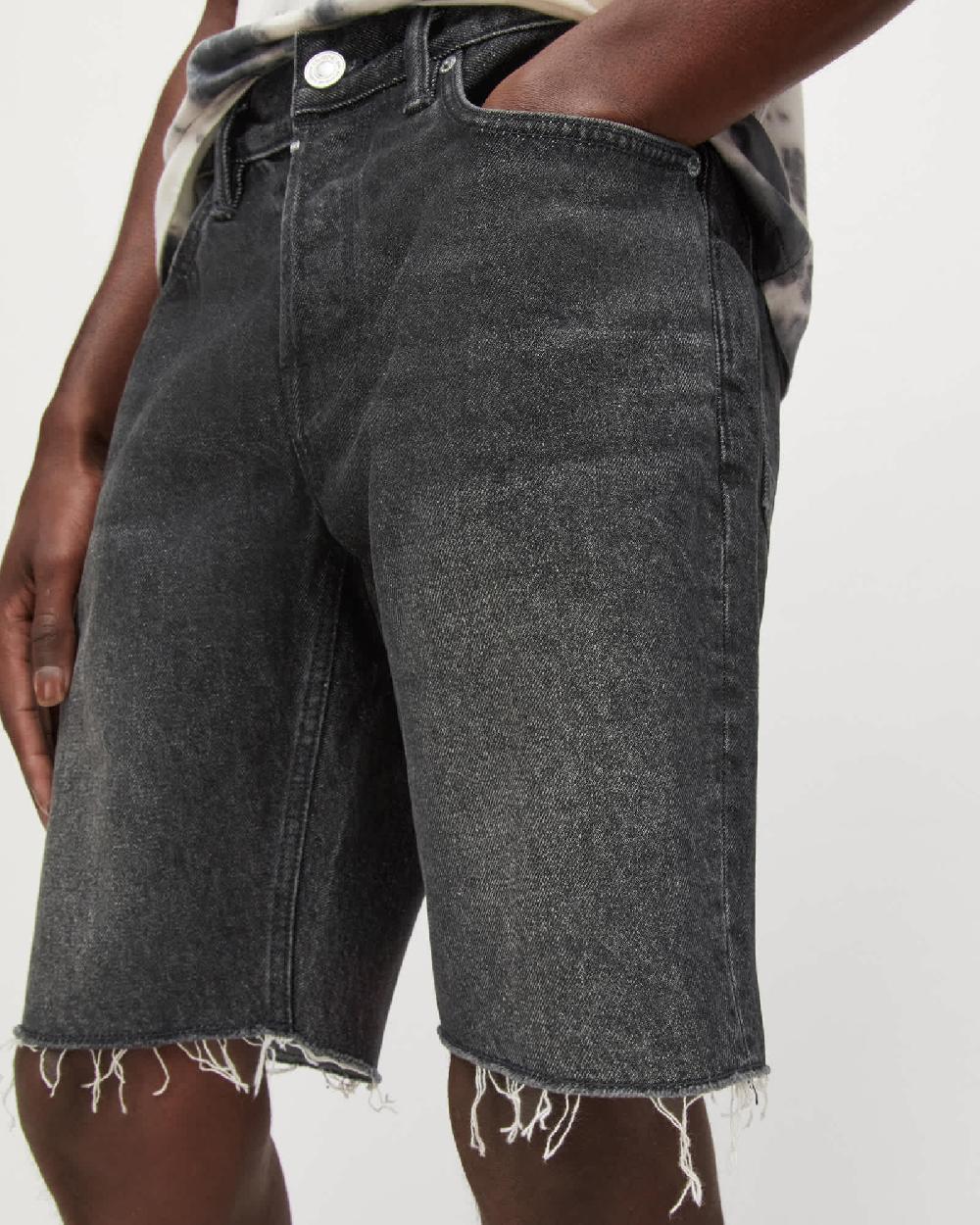 All Saints Switch Denim Shorts Washed Black