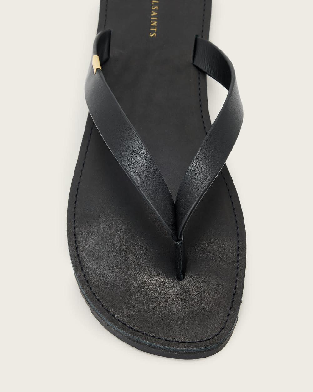 All Saints Sydney Leather Sandals Black
