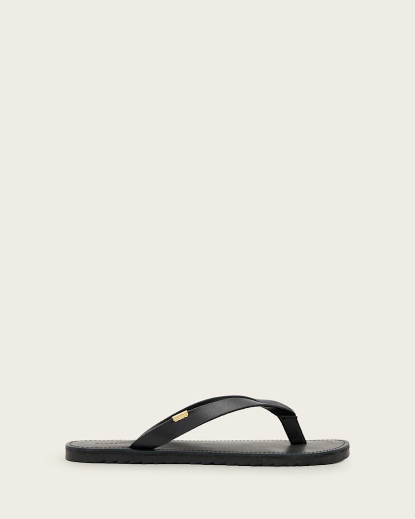 all saints Sydney Leather Sandals Black