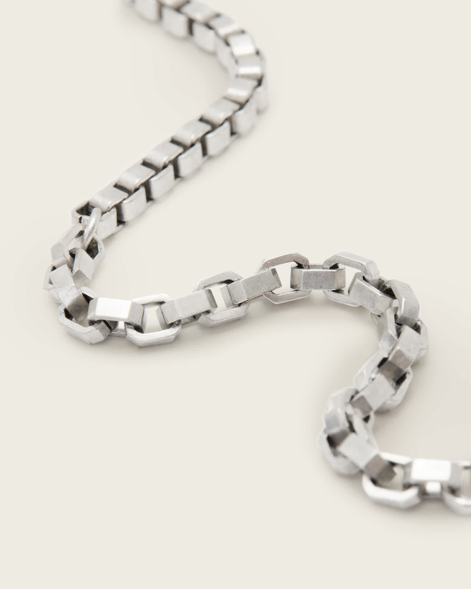 All Saints Syon Chain Necklace Warm Silver
