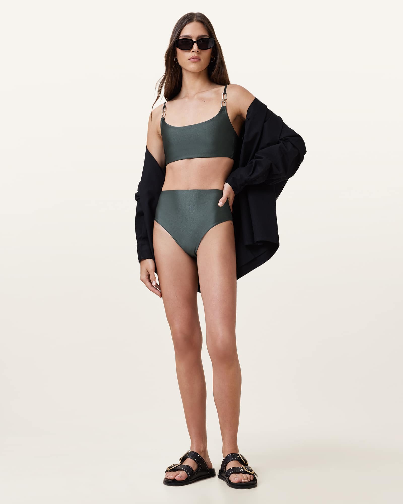 All Saints Talaria Bikini Bottoms FIR GREEN