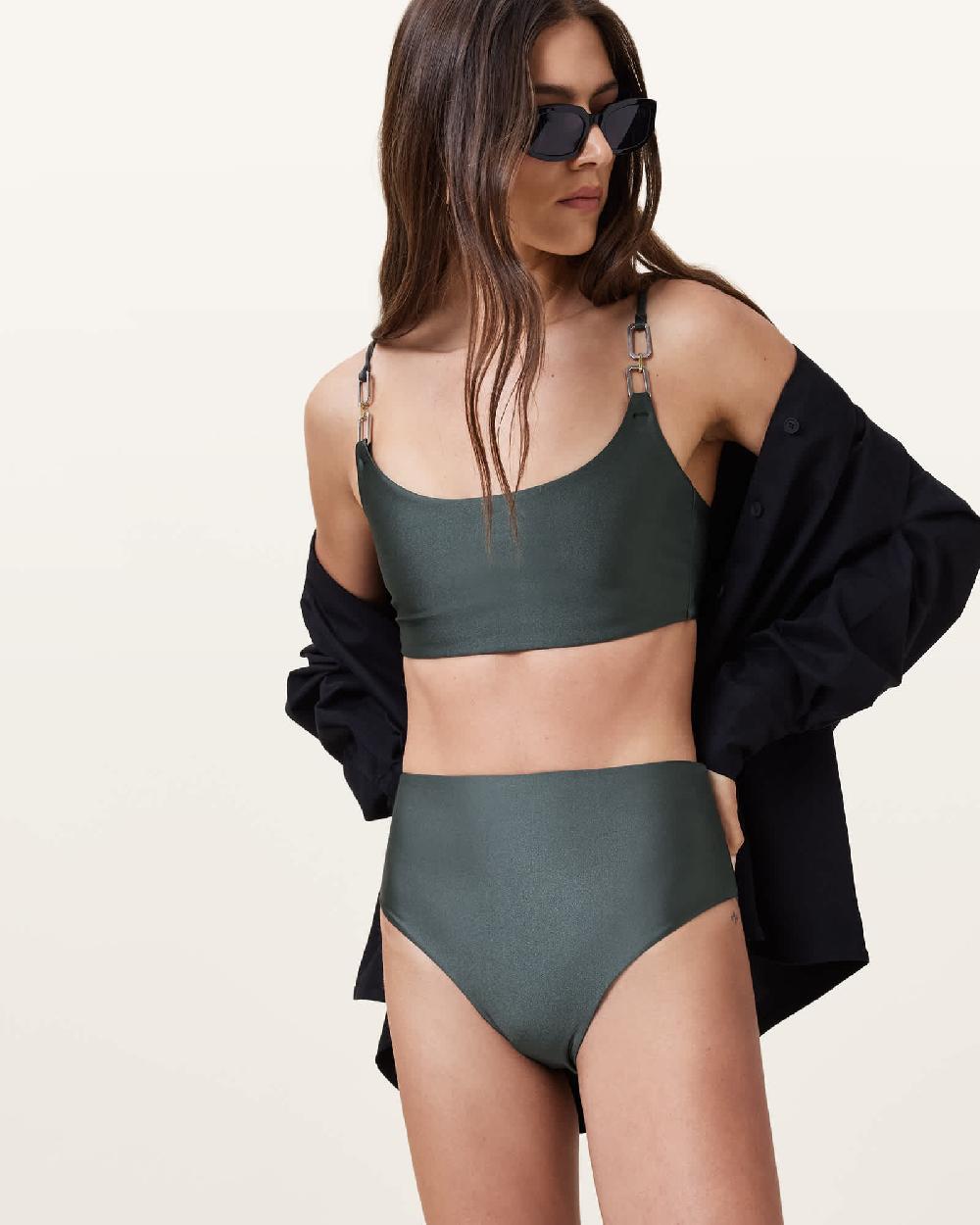 All Saints Talaria Bikini Bottoms FIR GREEN