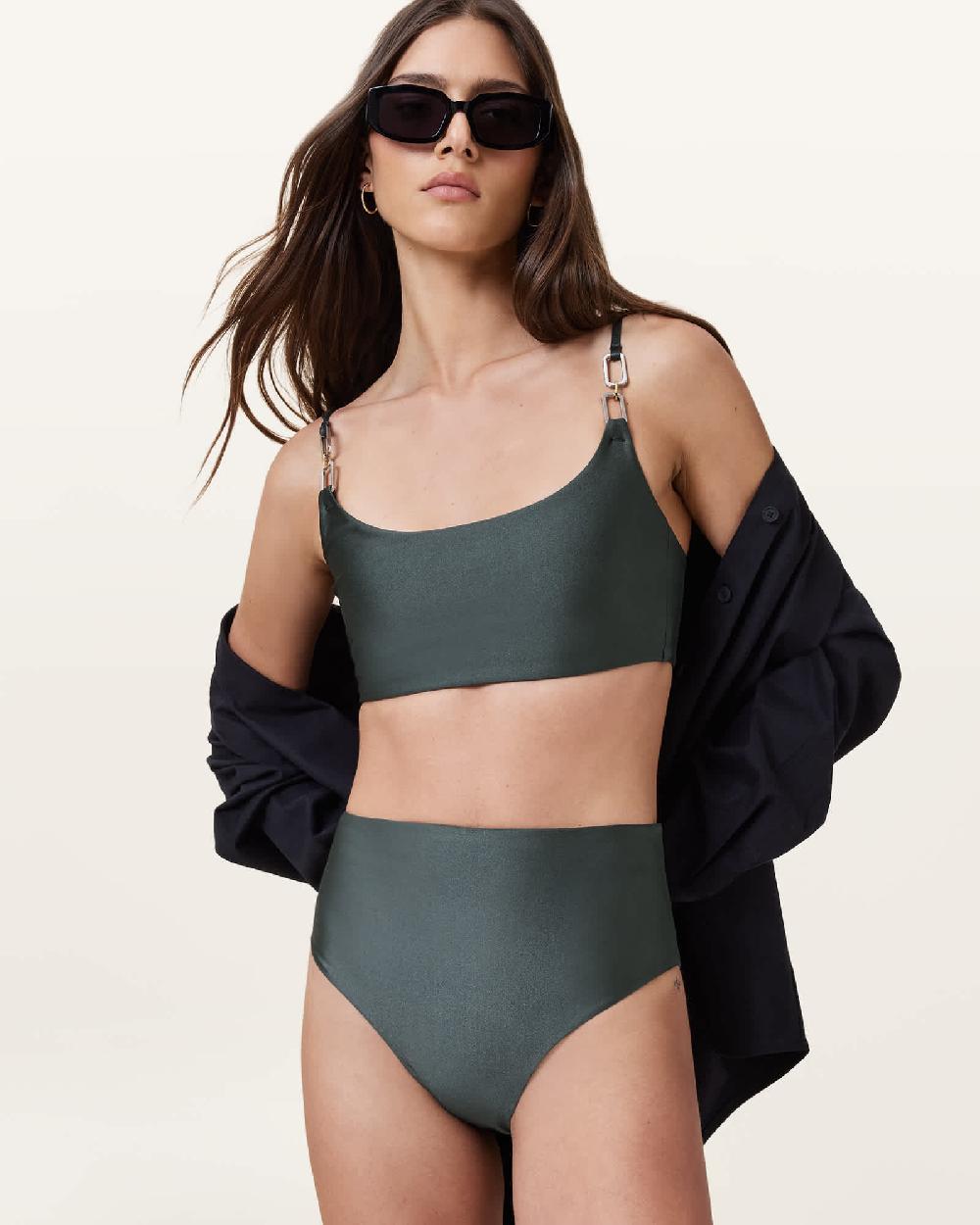 All Saints Talaria Bikini Top FIR GREEN