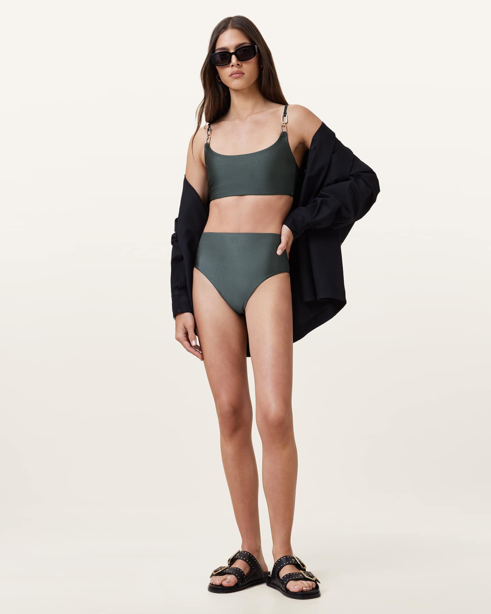 All Saints Talaria Bikini Top FIR GREEN