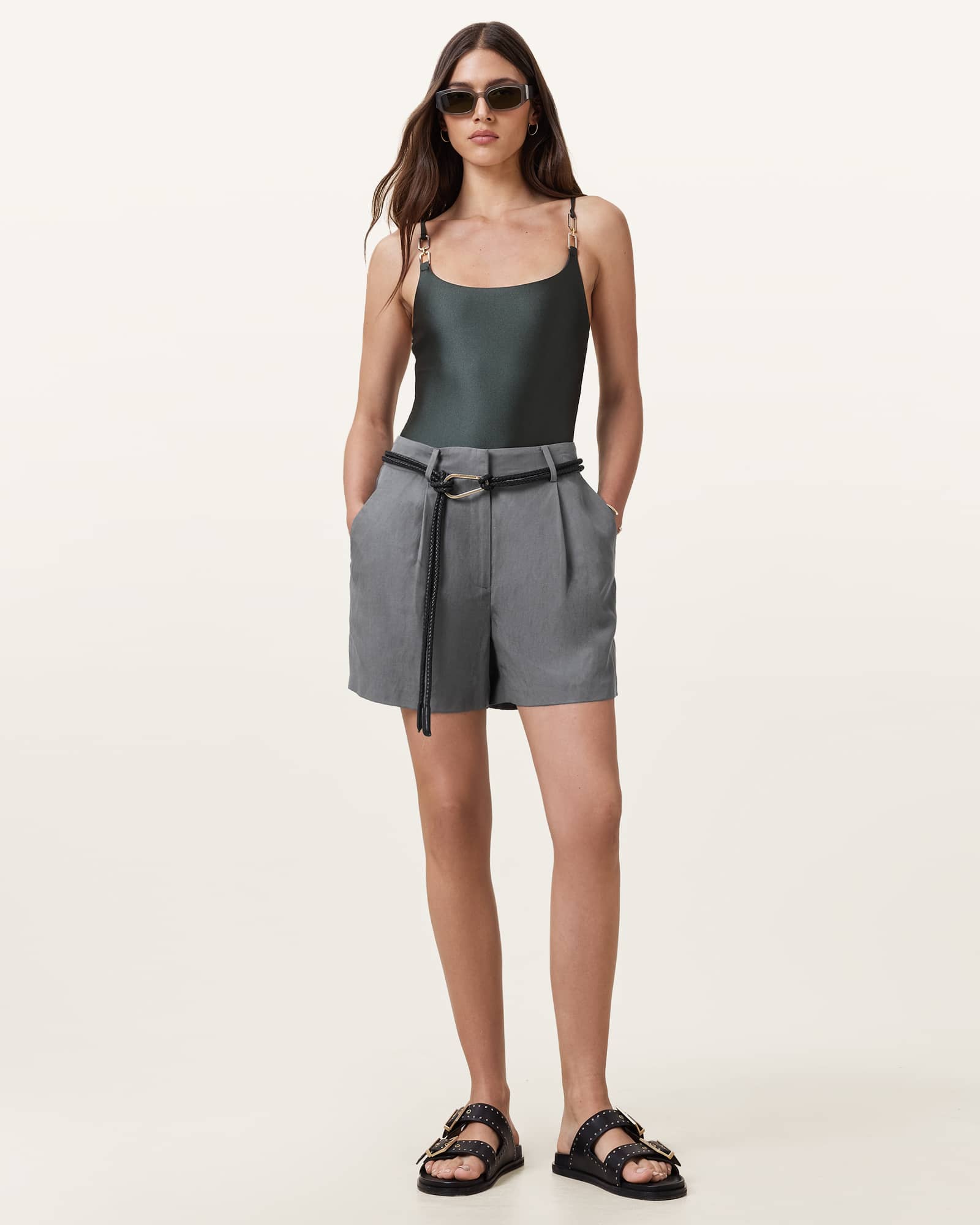 All Saints Talaria Swimsuit FIR GREEN