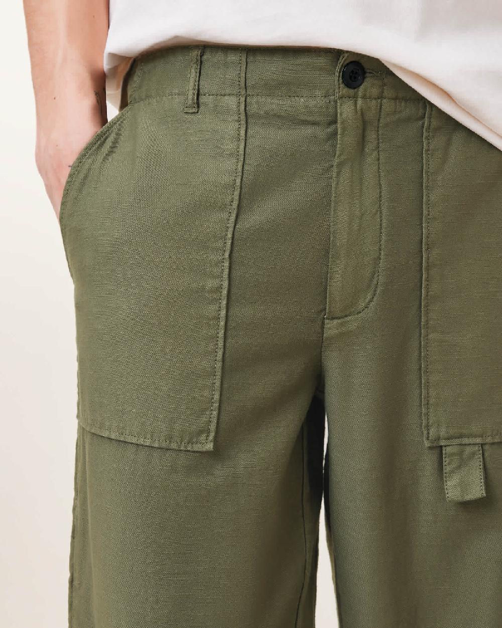 All Saints Talbot Straight Leg Pants Eden Green