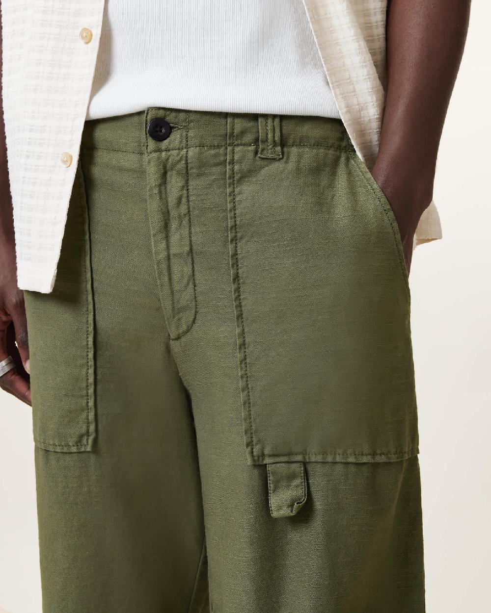 All Saints Talbot Straight Leg Shorts Eden Green