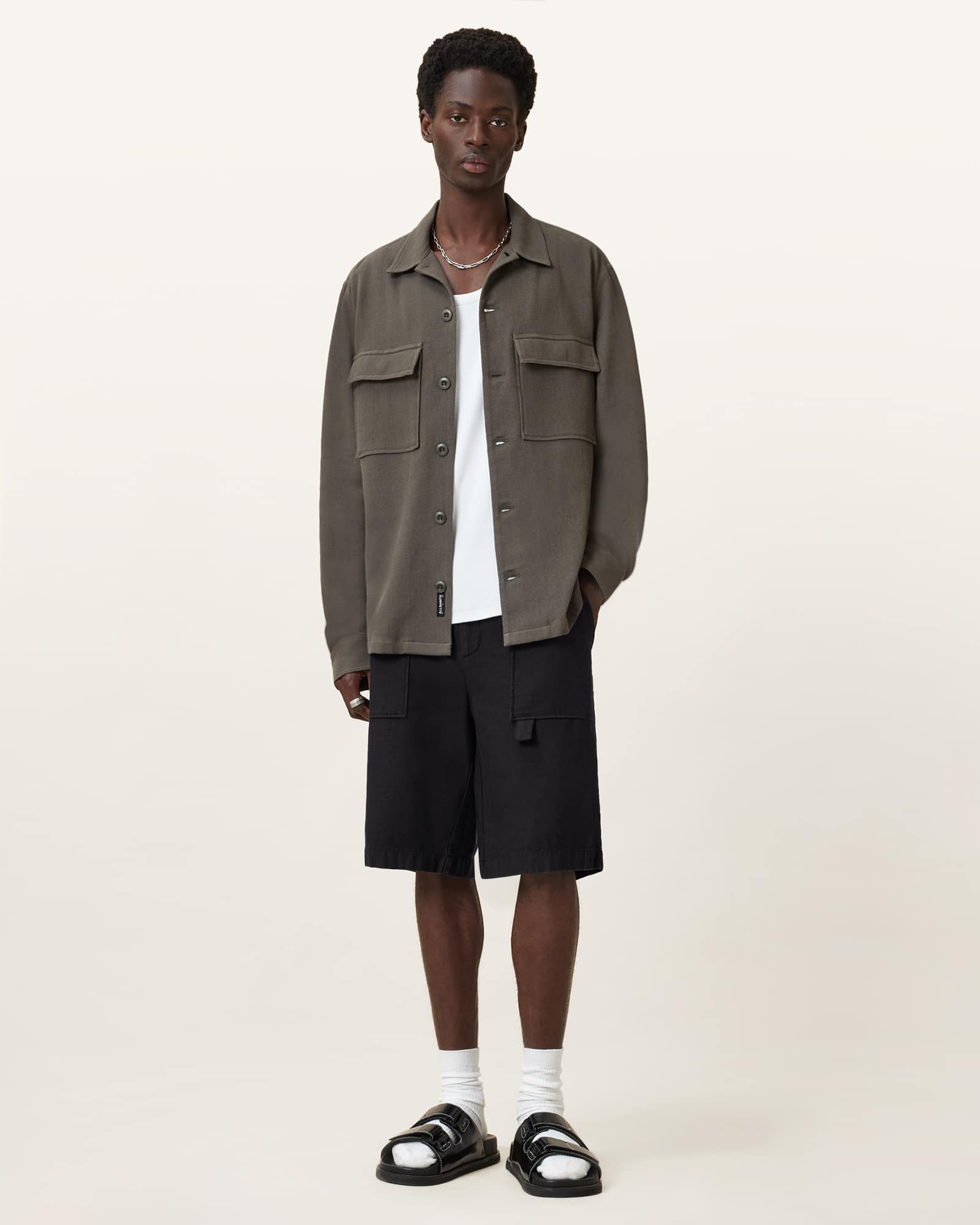 All Saints Talbot Straight Leg Shorts Koto Black