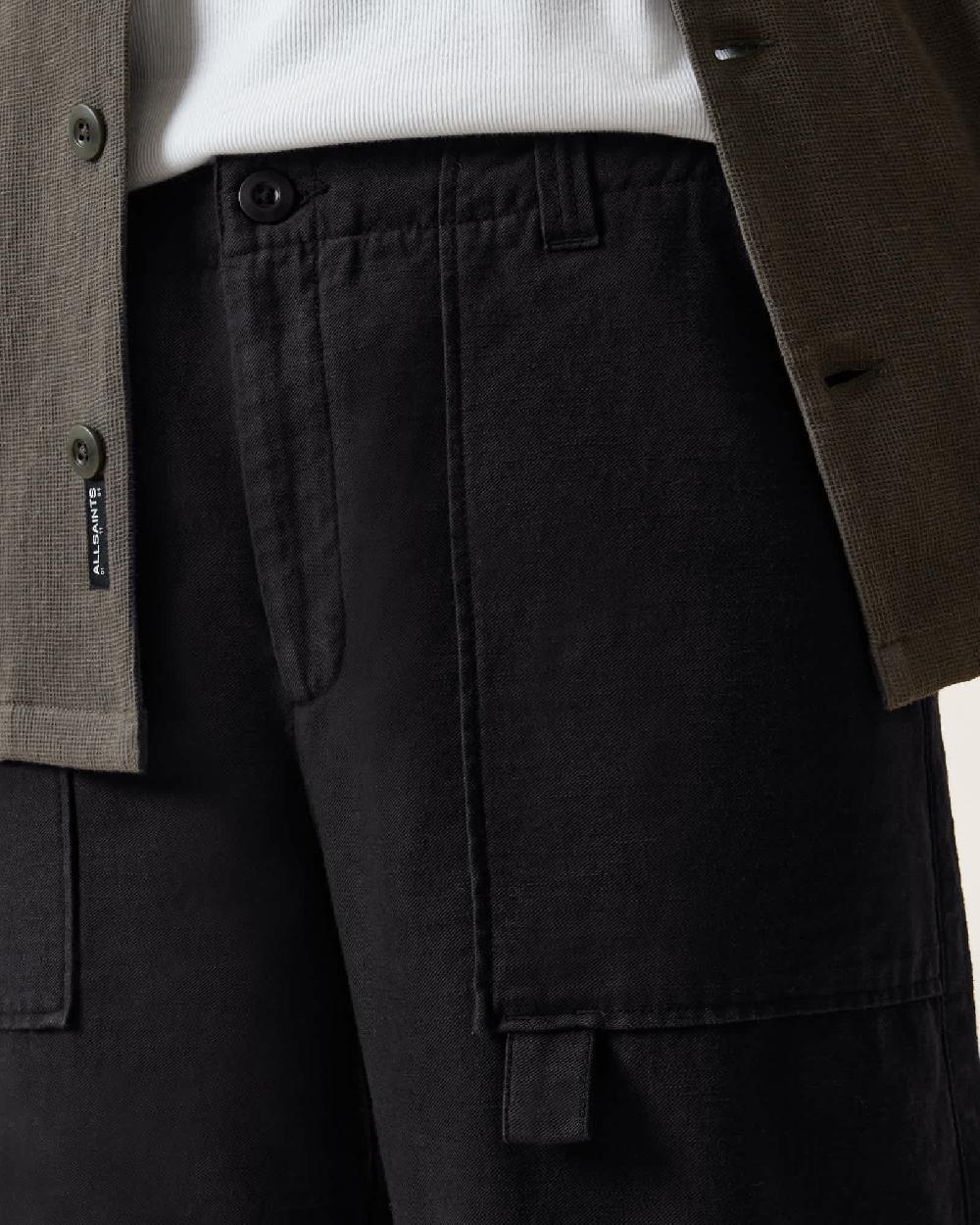 All Saints Talbot Straight Leg Shorts Koto Black