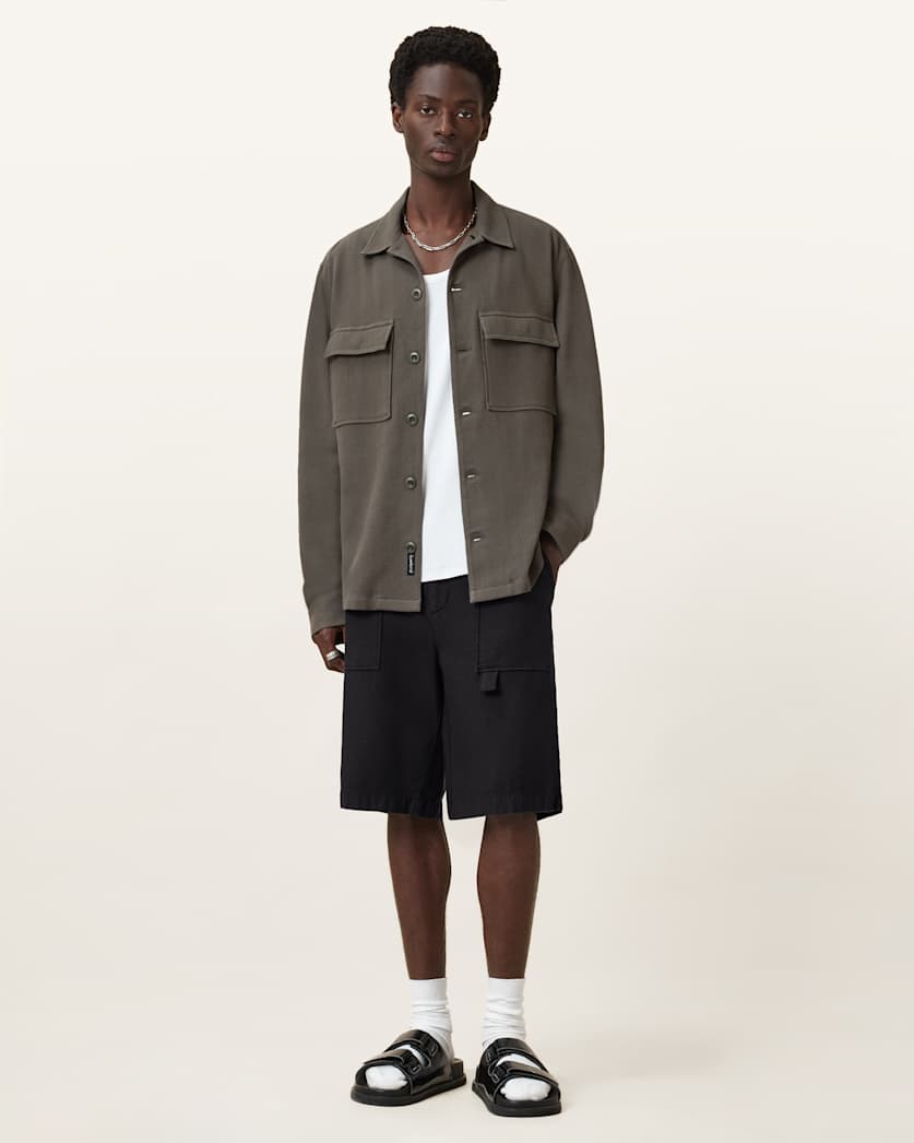 all saints Talbot Straight Leg Shorts Koto Black