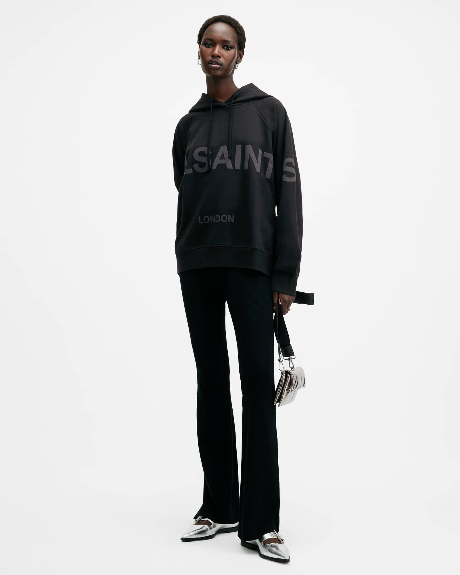 All Saints Talon Biggy Oversized Hoodie Black