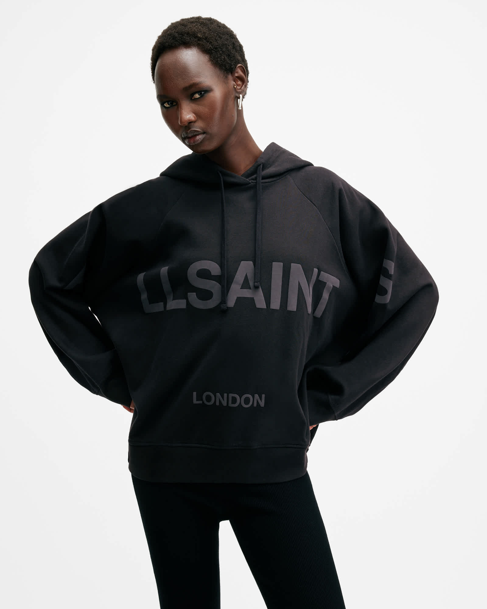 All Saints Talon Biggy Oversized Hoodie Black