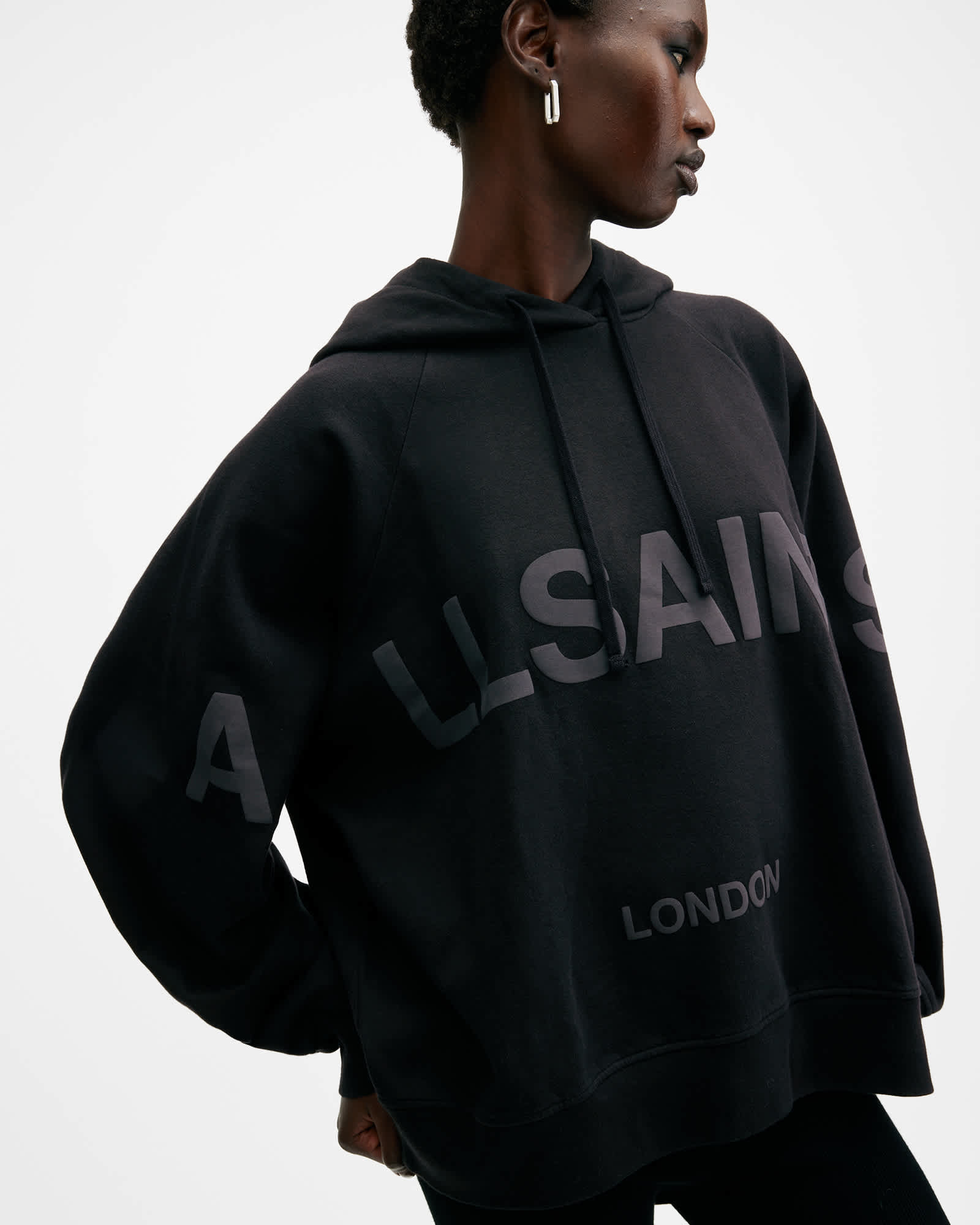 All Saints Talon Biggy Oversized Hoodie Black