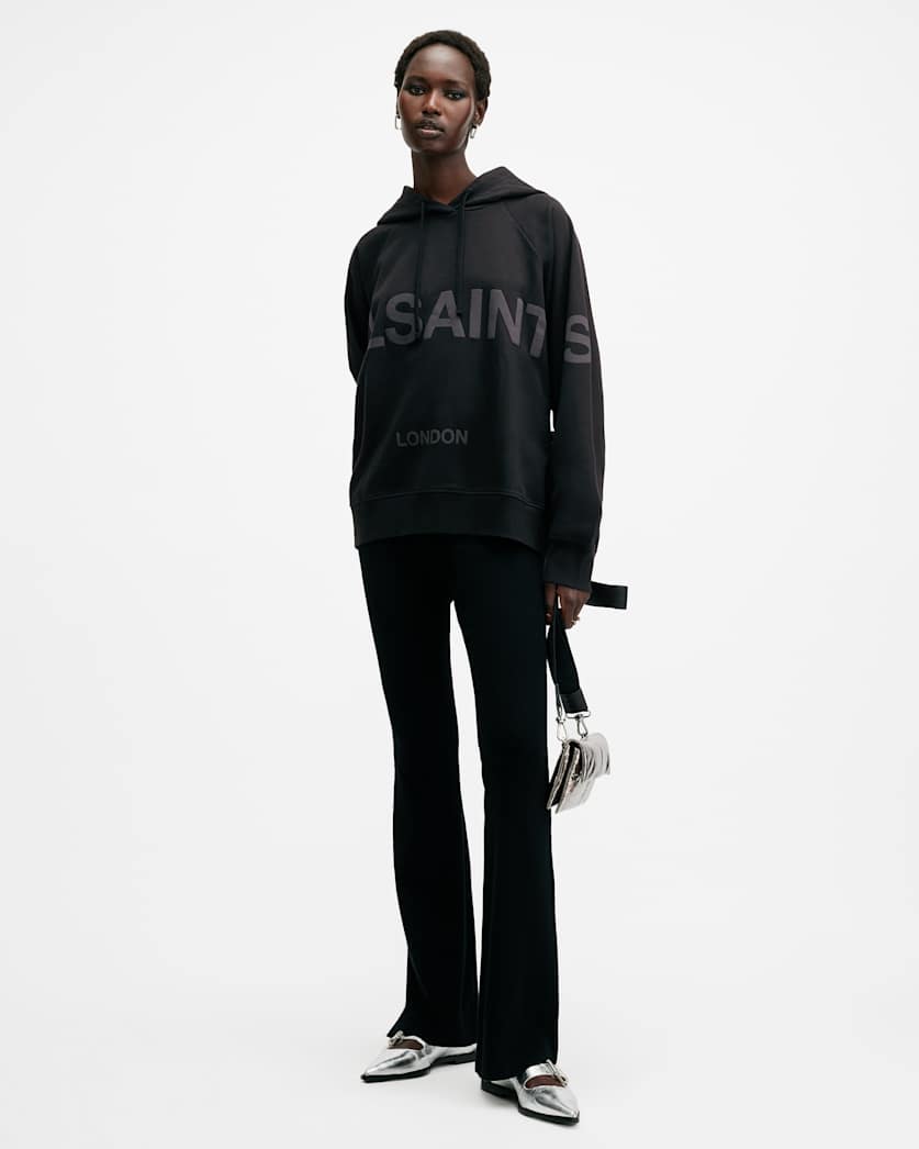 all saints Talon Biggy Oversized Hoodie Black