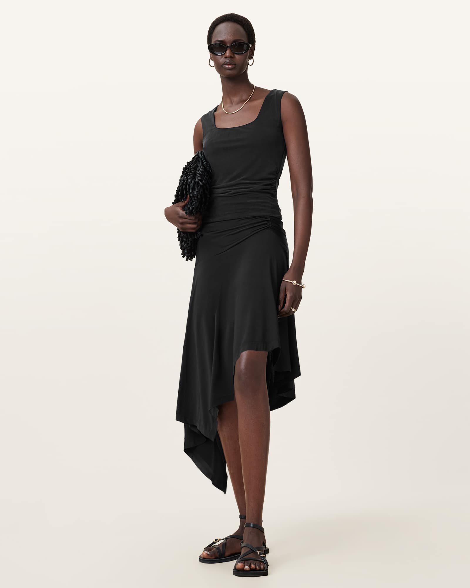 All Saints Tami Curpo Slim Top Black