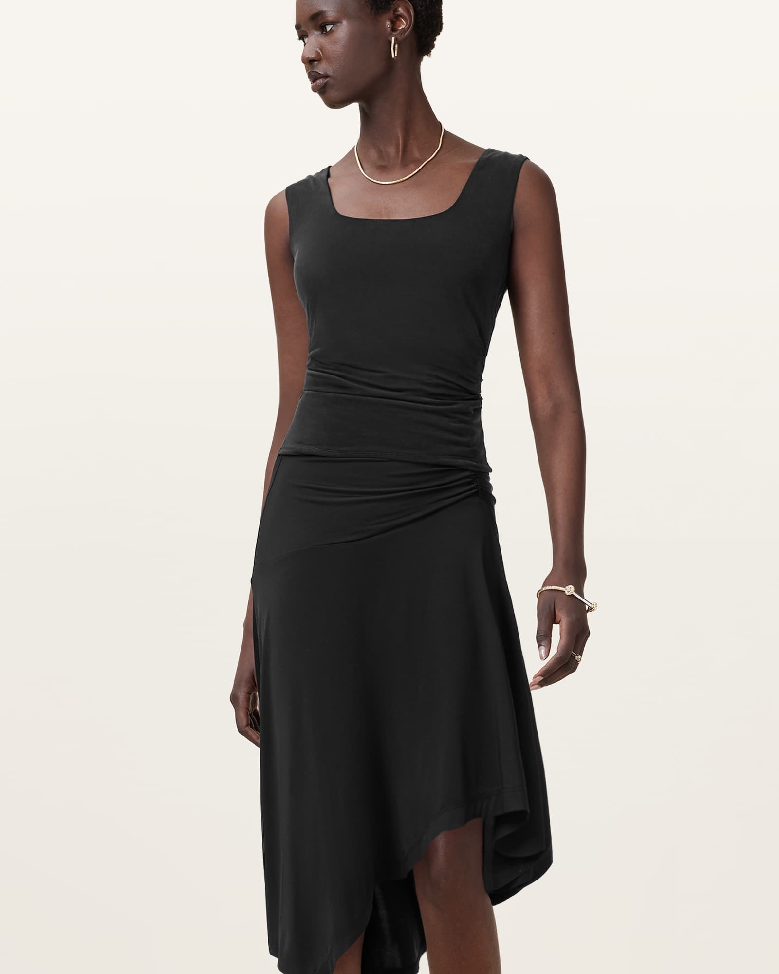 All Saints Tami Curpo Slim Top Black