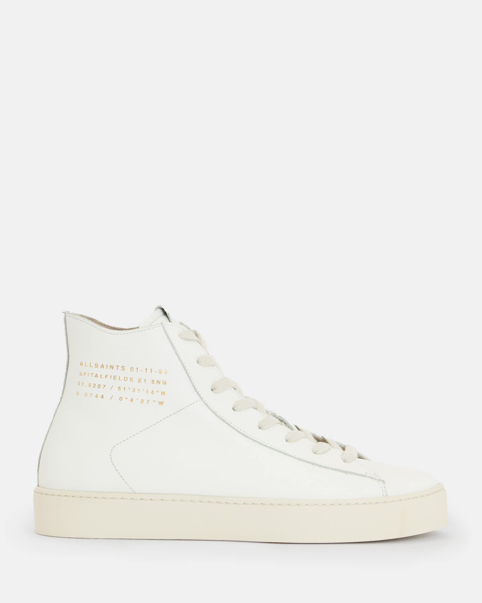 All Saints Tana Leather High Top Trainers White