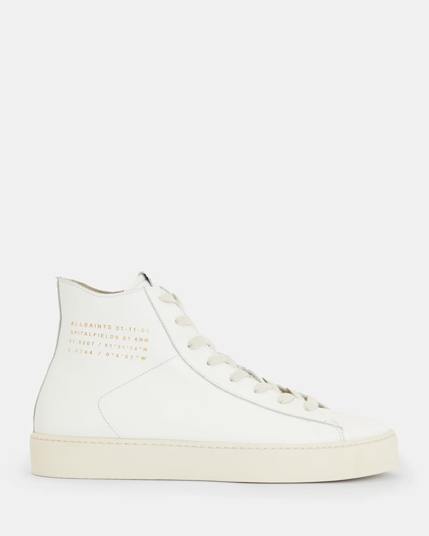 all saints Tana Leather High Top Trainers White