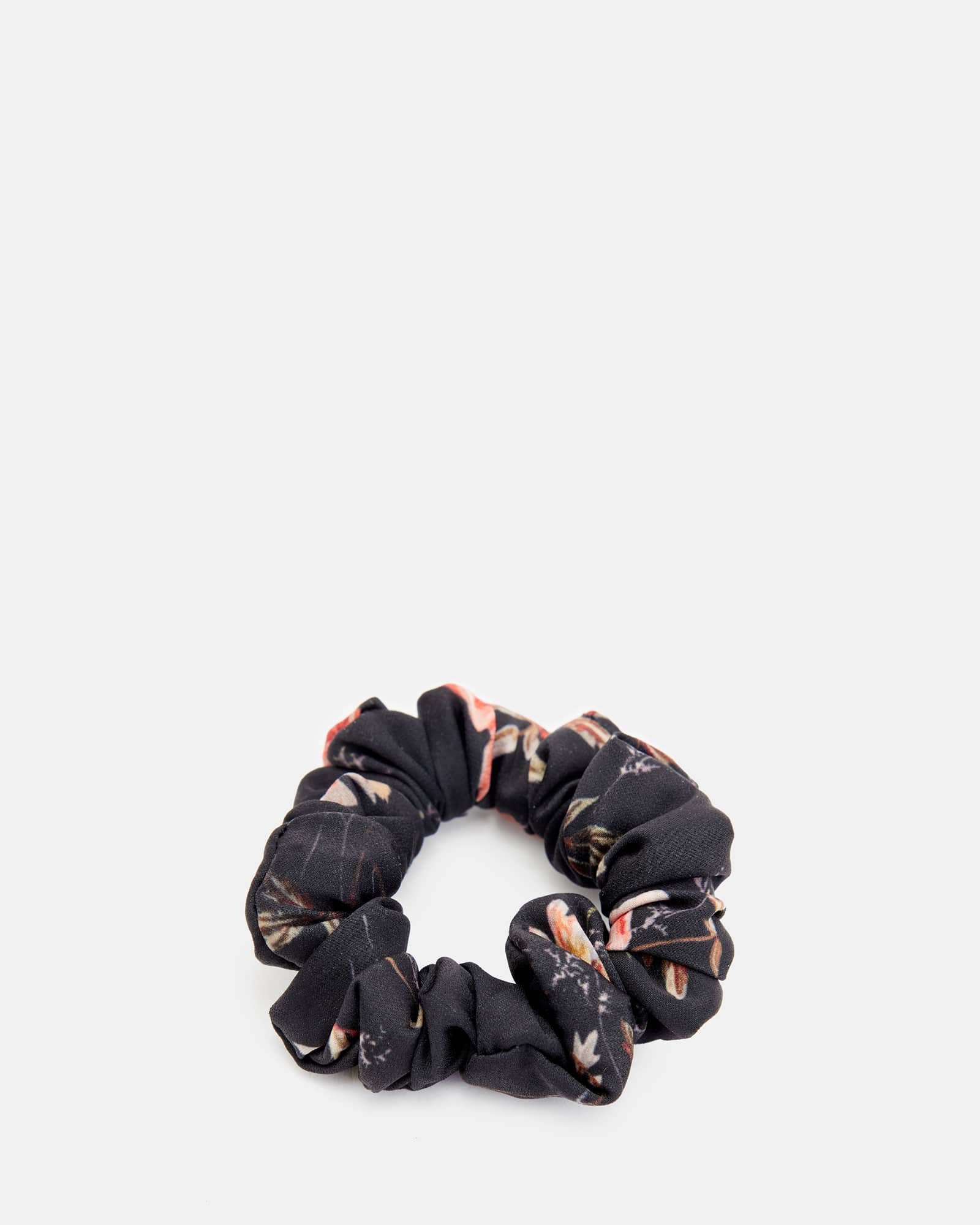 All Saints Tanana Mini Printed Scrunchie Black