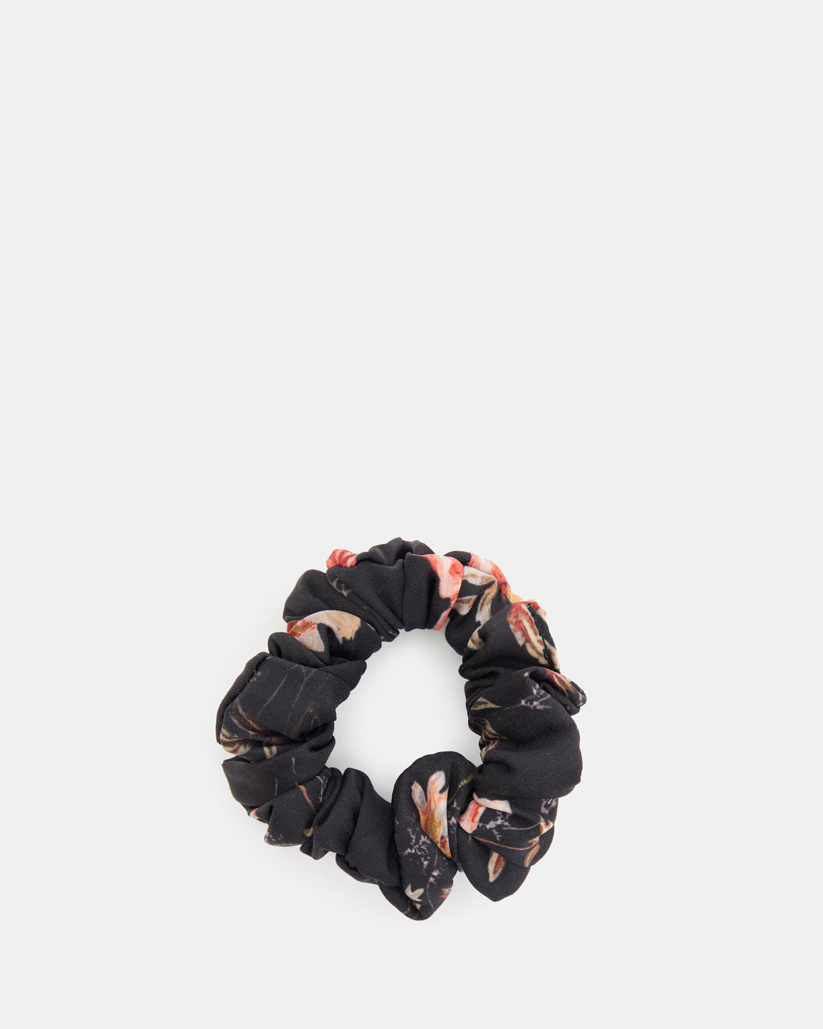 All Saints Tanana Mini Printed Scrunchie Black
