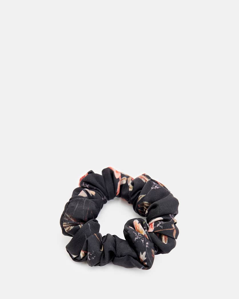 all saints Tanana Mini Printed Scrunchie Black