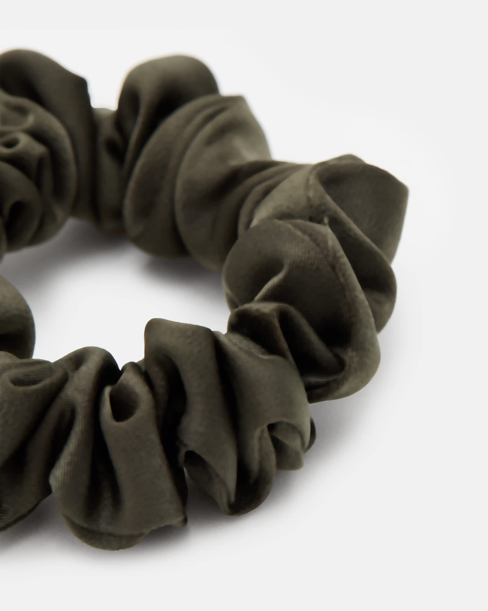 All Saints Tar Mini Scrunchie Tarmac Green