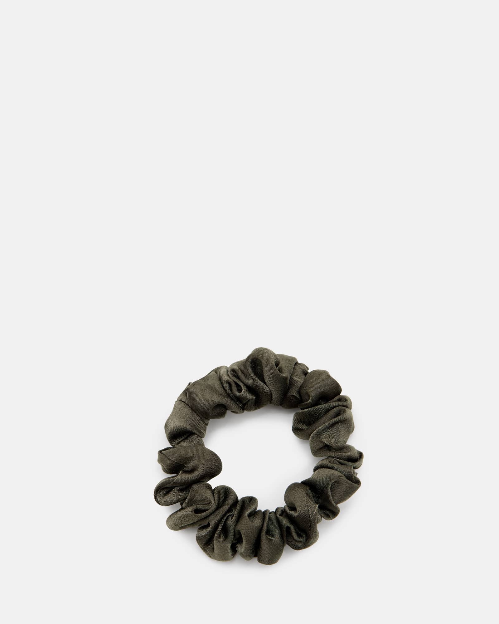 All Saints Tar Mini Scrunchie Tarmac Green