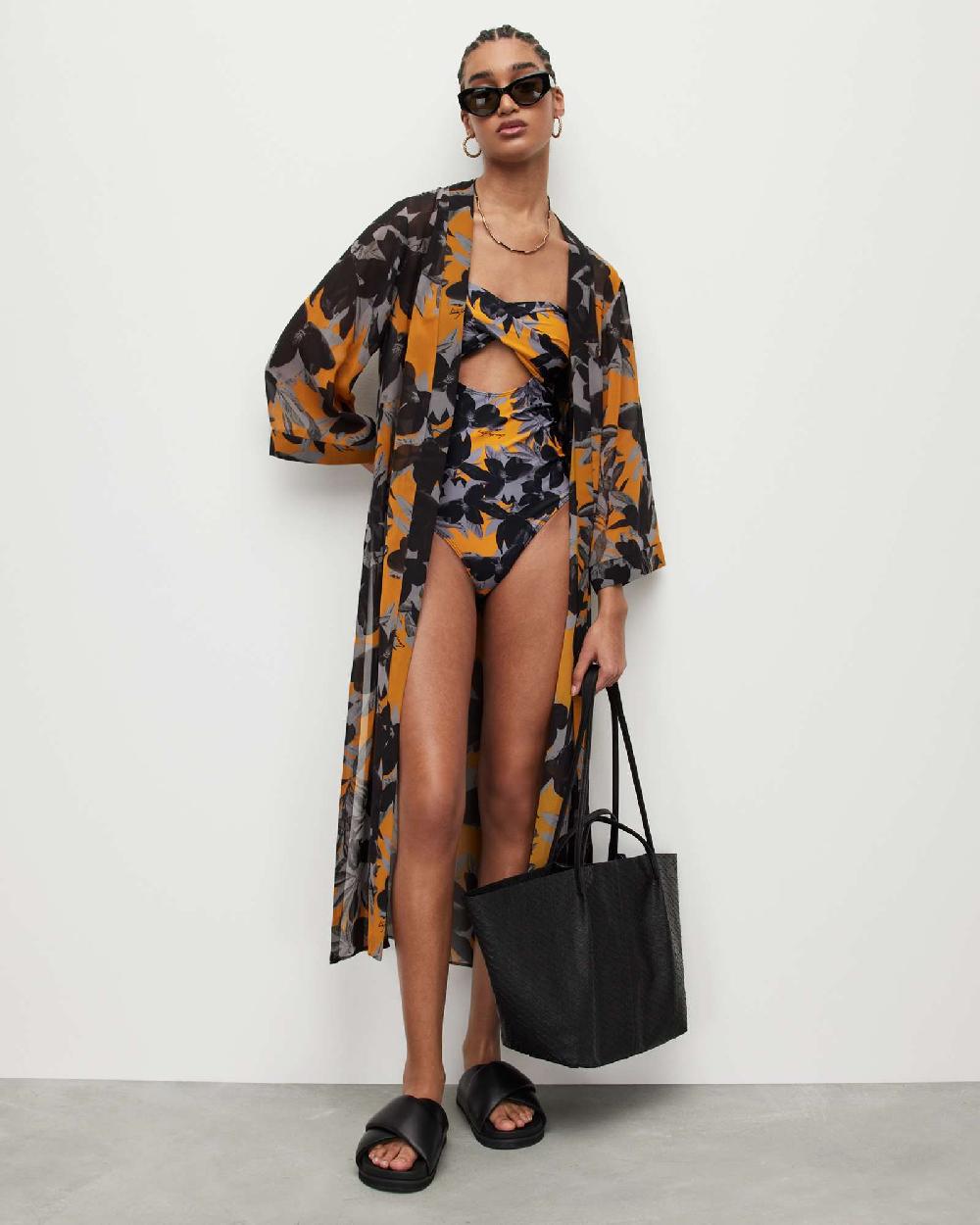 All Saints Tatum Alessandra Swimsuit Citrus Orange