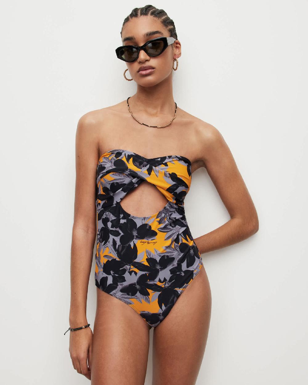 All Saints Tatum Alessandra Swimsuit Citrus Orange
