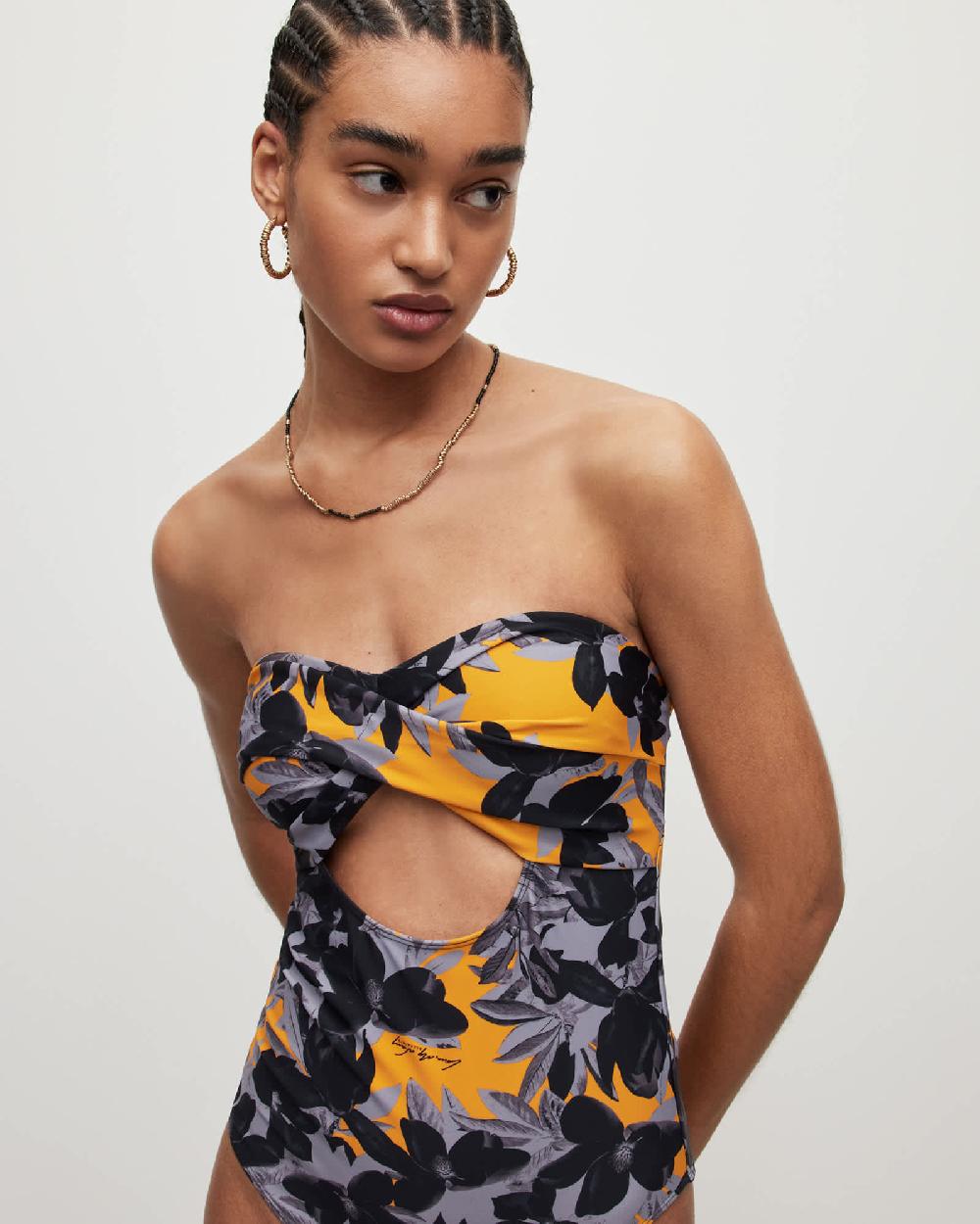 All Saints Tatum Alessandra Swimsuit Citrus Orange