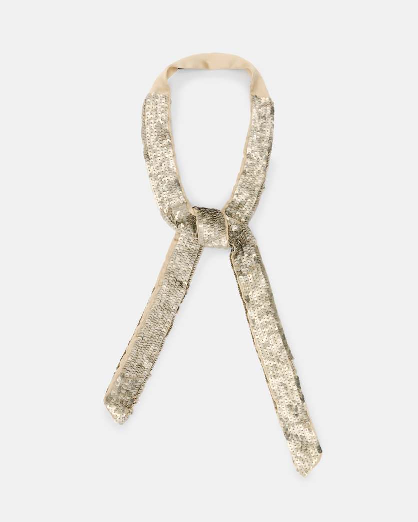 all saints Tia Sequin Tie Gold