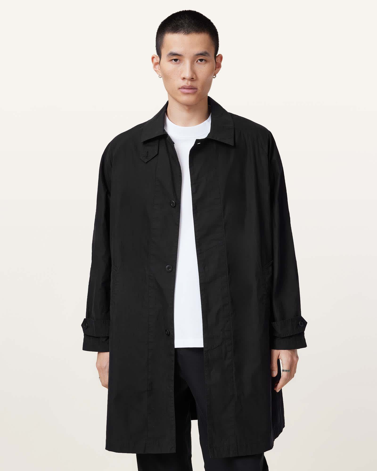 All Saints Tillman Mac Overcoat Black