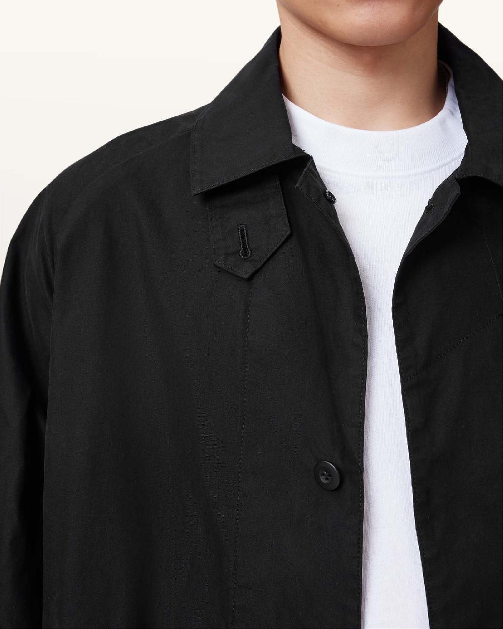 All Saints Tillman Mac Overcoat Black
