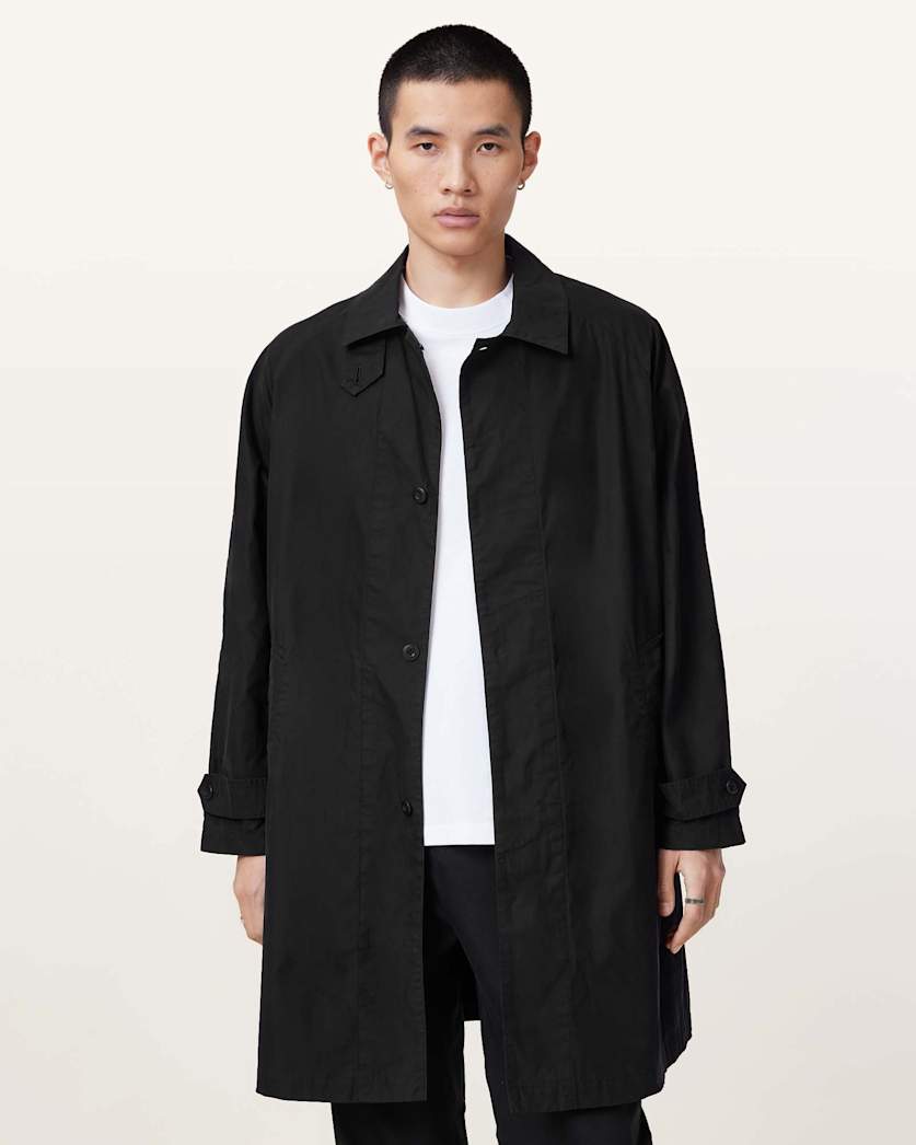 all saints Tillman Mac Overcoat Black