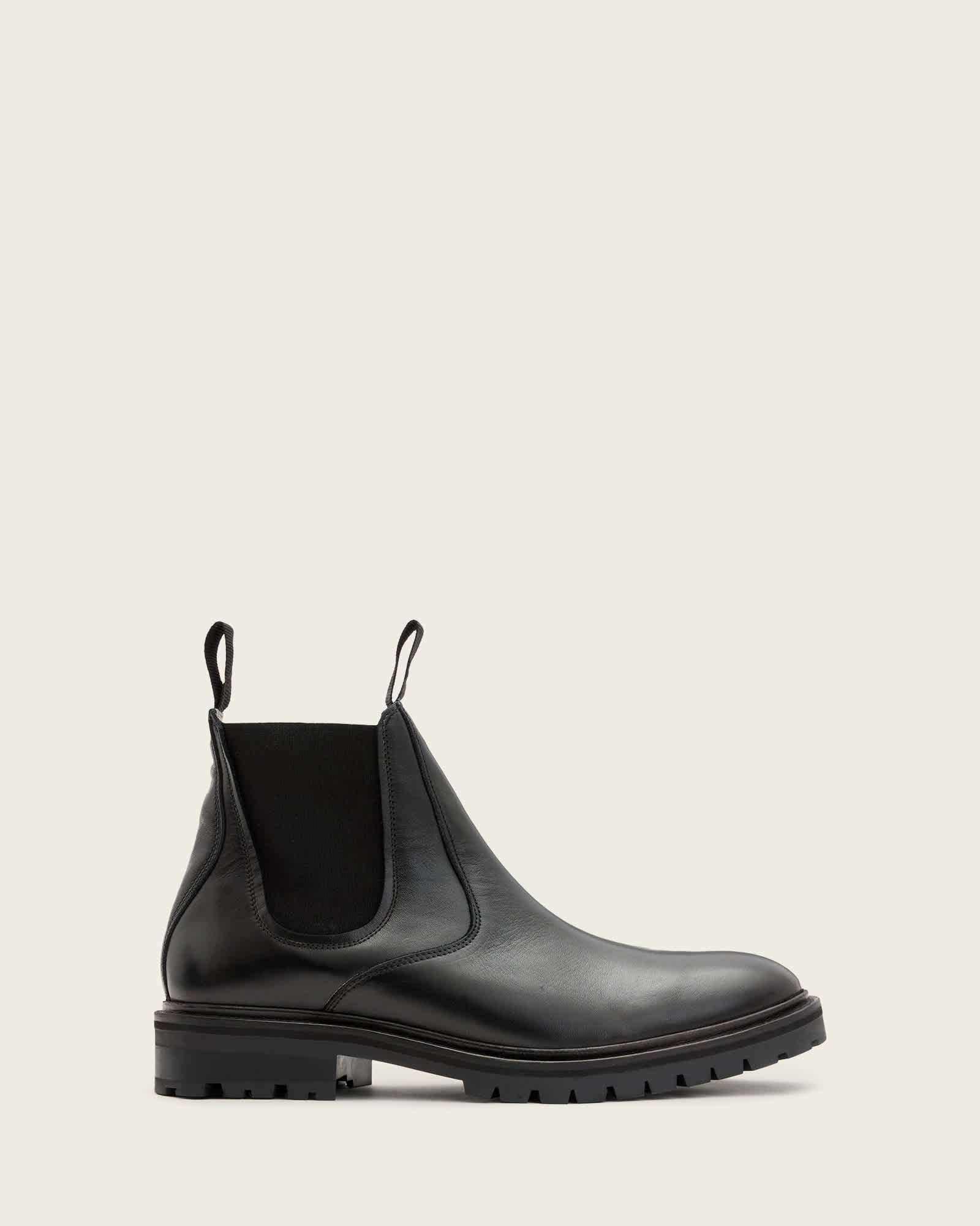 All Saints Toby Leather Chelsea Boots Black