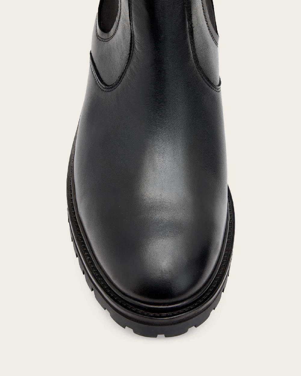 All Saints Toby Leather Chelsea Boots Black