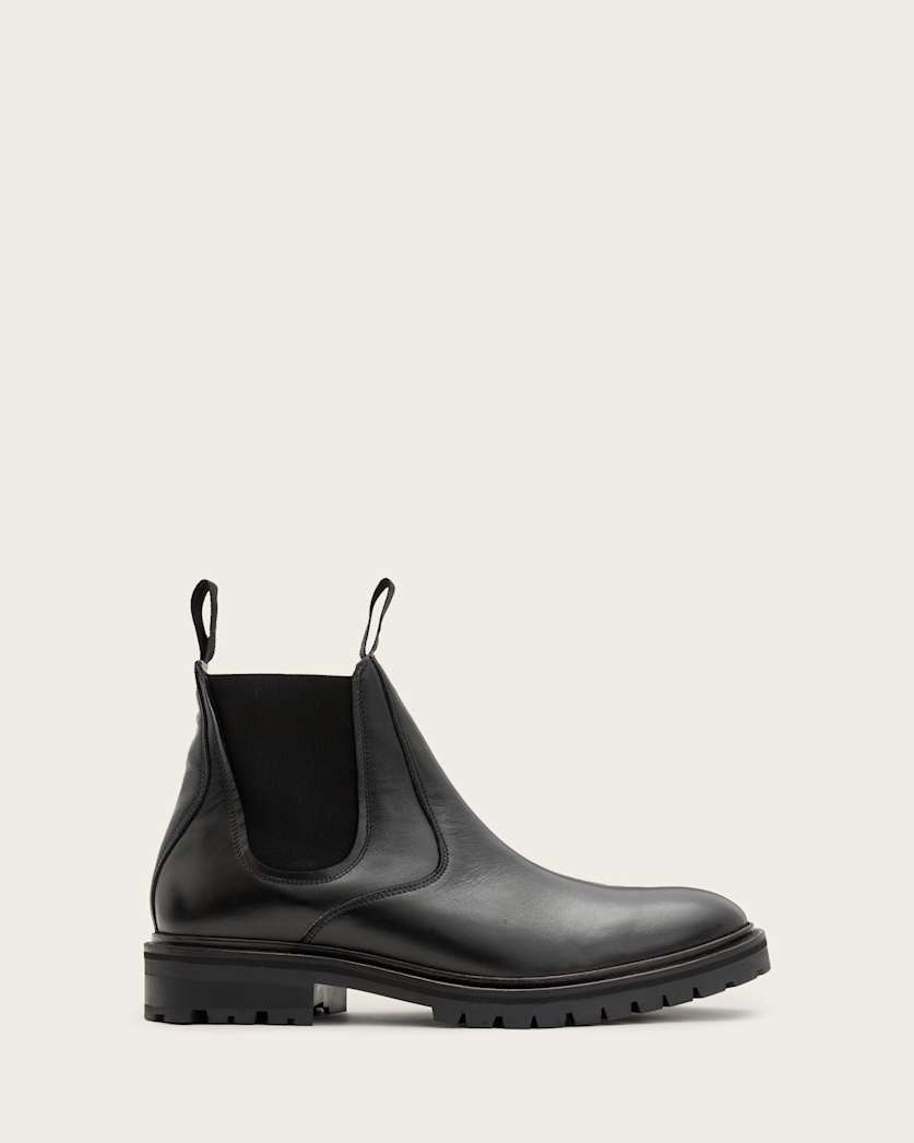 all saints Toby Leather Chelsea Boots Black