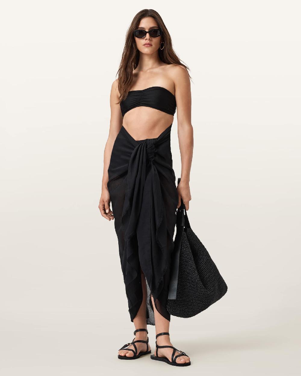 All Saints Underground Logo Pareo Scarf Black