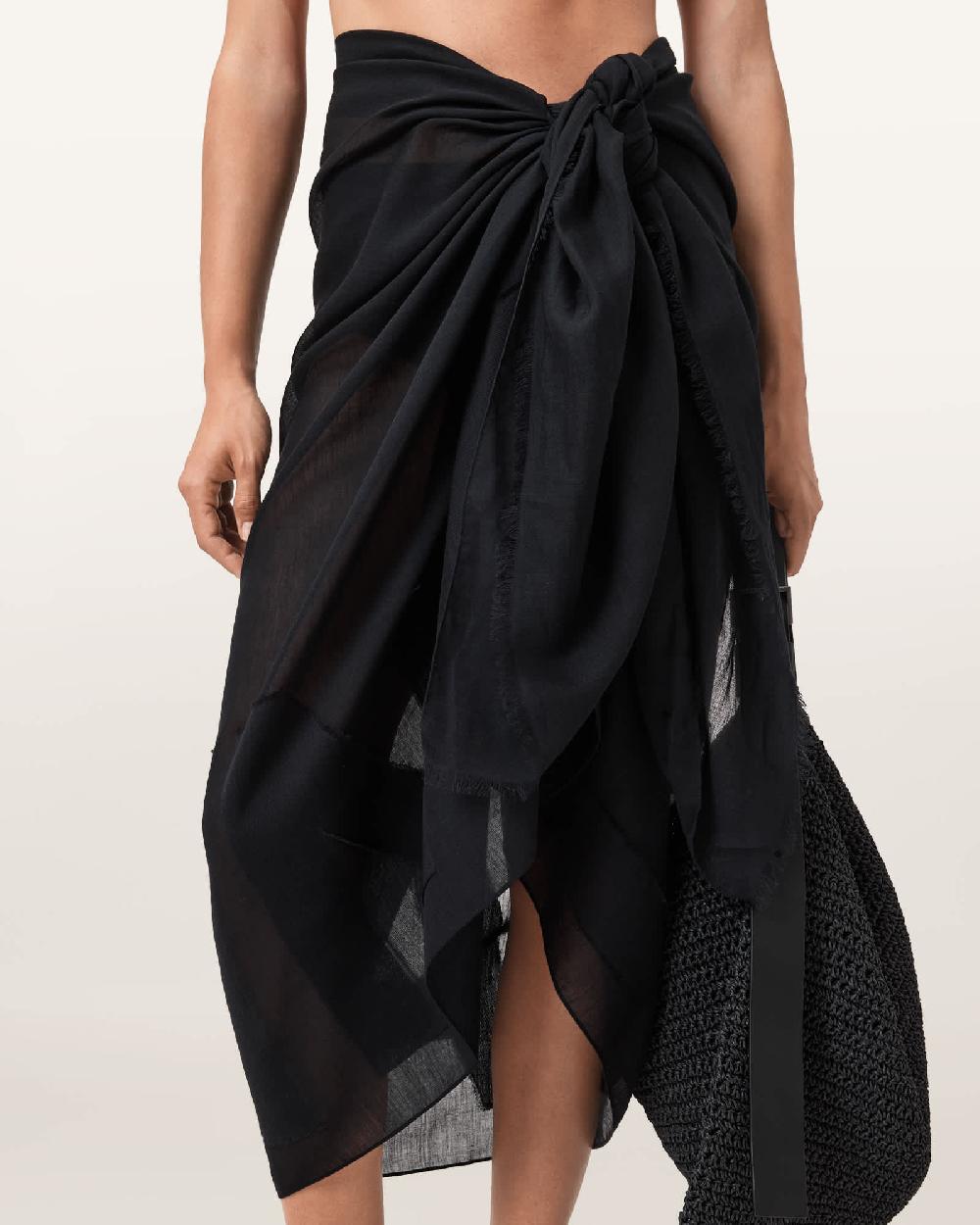 All Saints Underground Logo Pareo Scarf Black