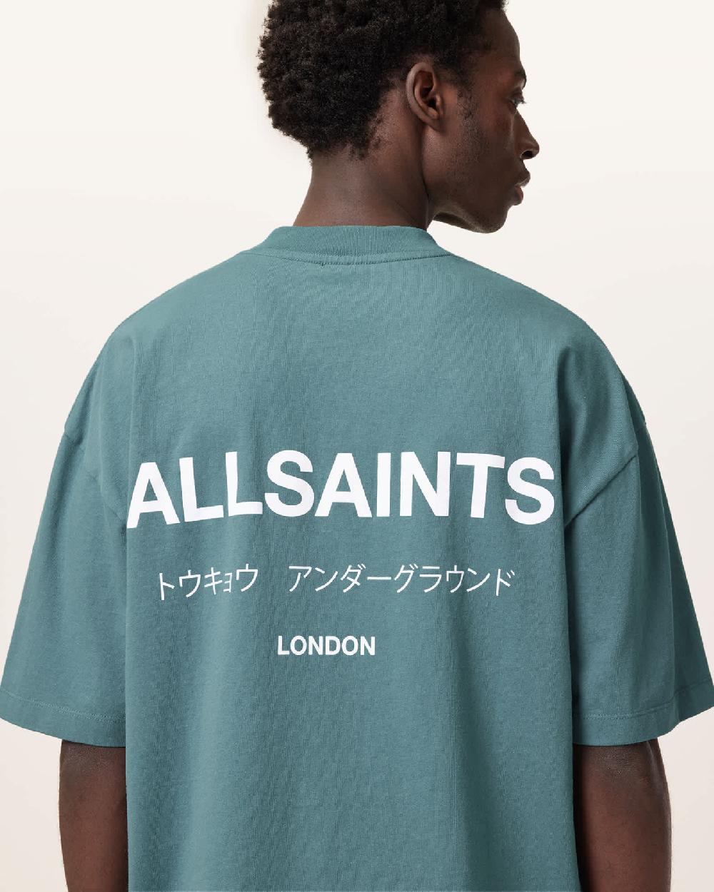 All Saints Underground Oversized T-Shirt Eris Blue