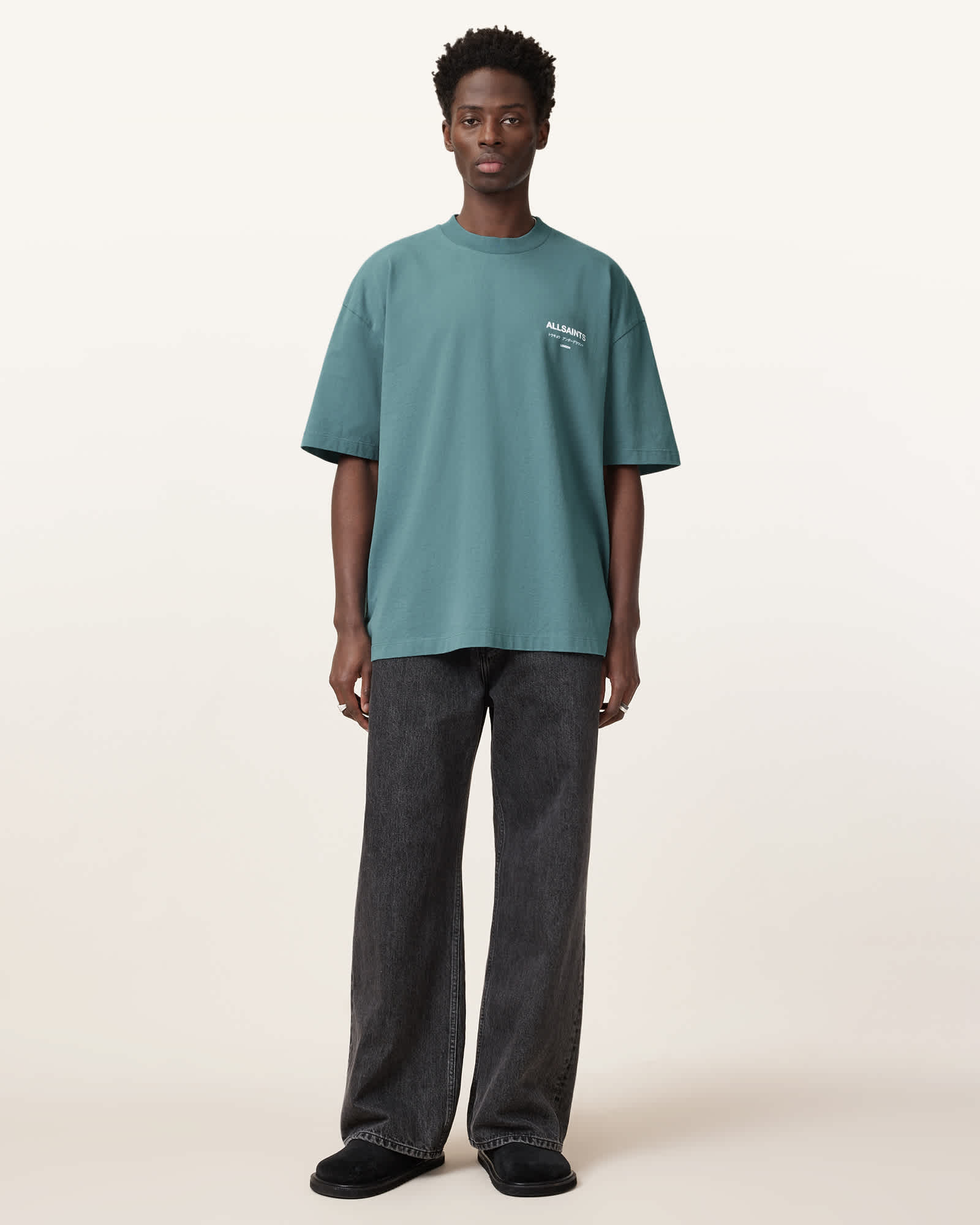 All Saints Underground Oversized T-Shirt Eris Blue