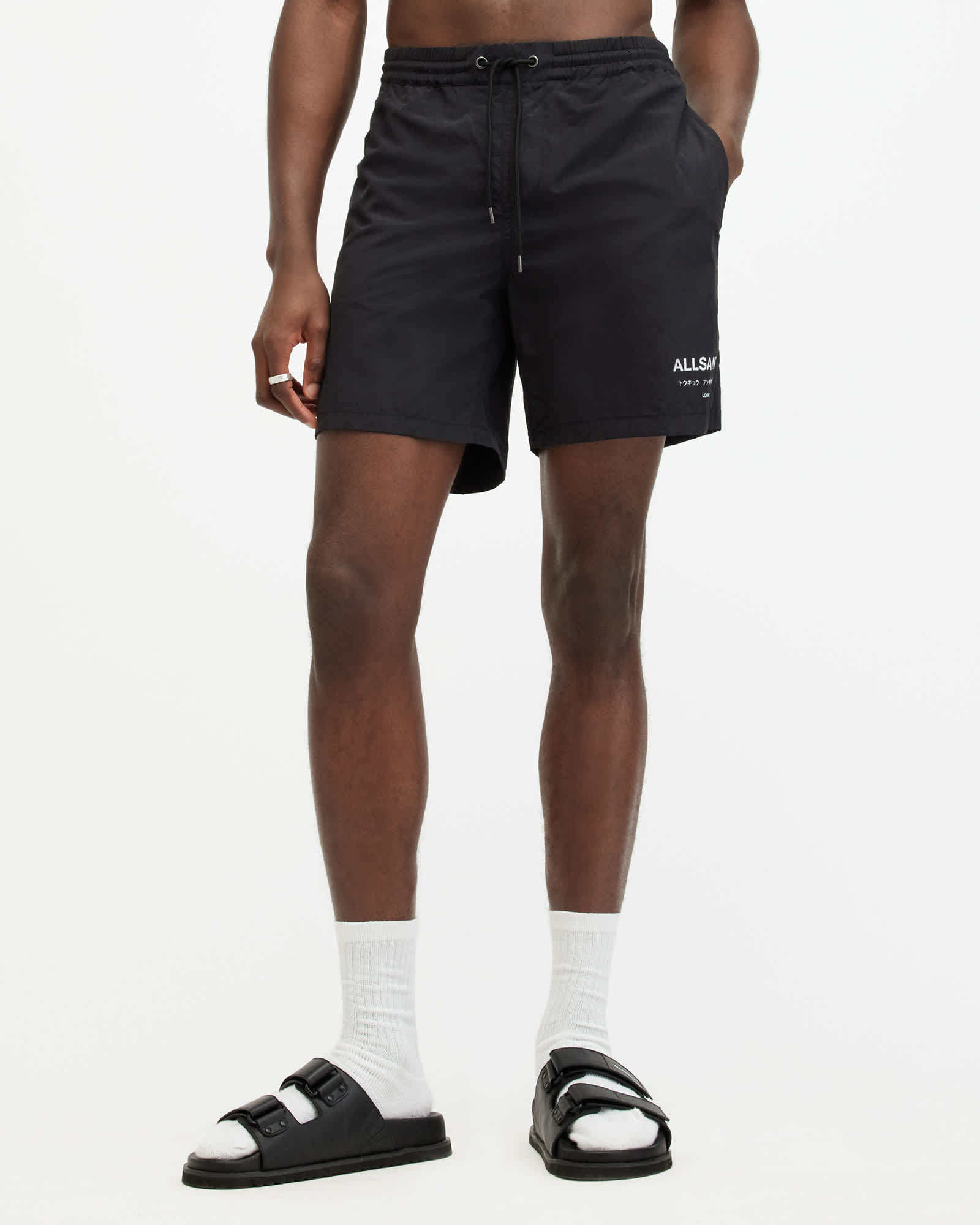 All Saints Underground Swim Shorts Jet Black