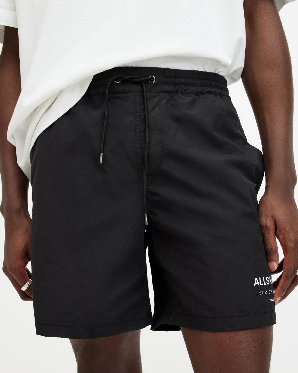 All Saints Underground Swim Shorts Jet Black