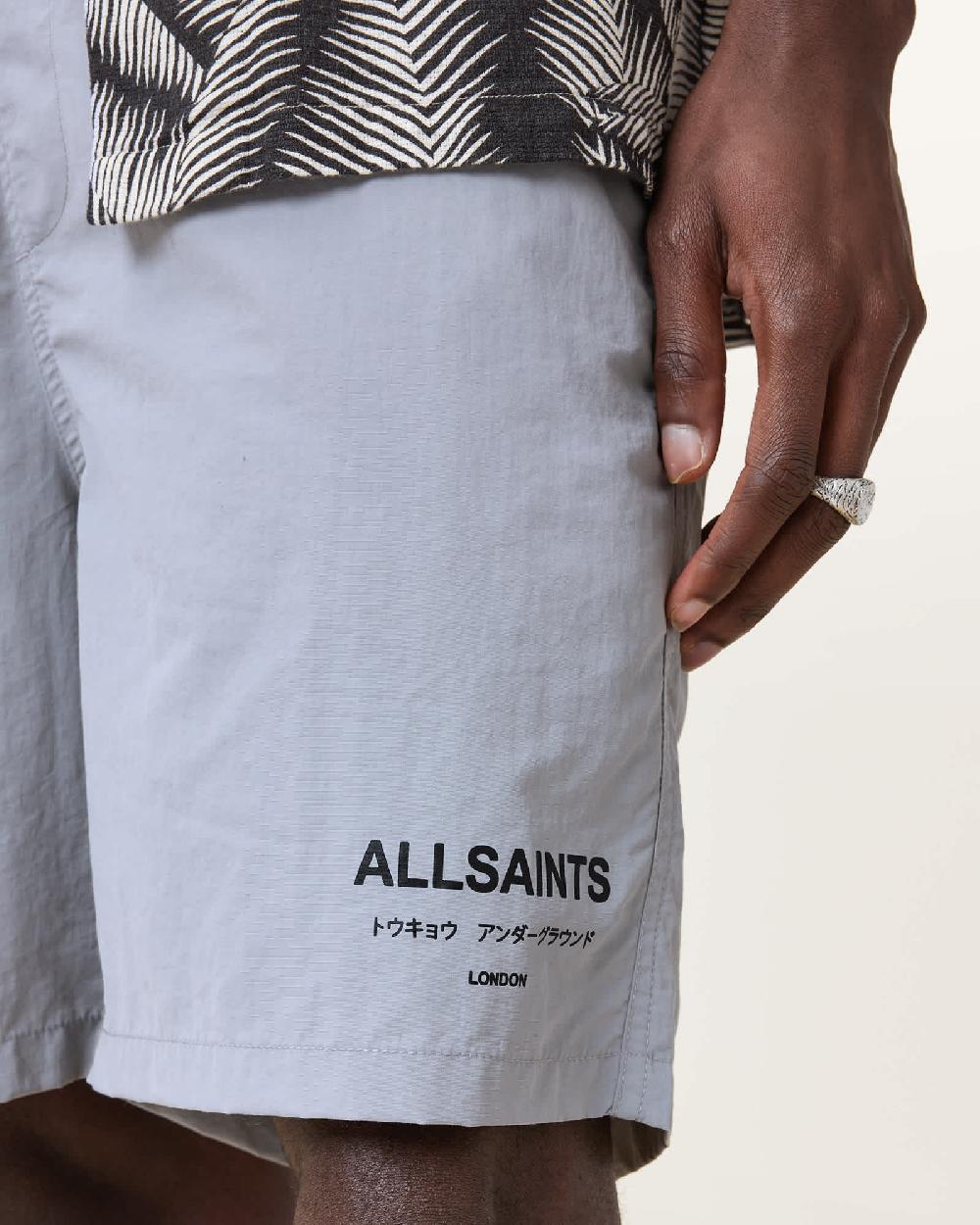 All Saints Underground Swim Shorts Machine Grey