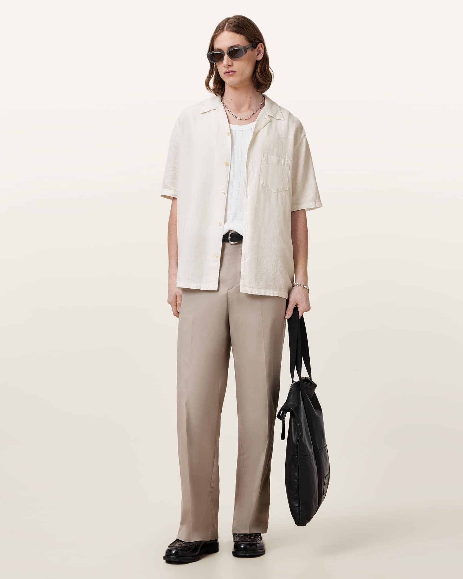 All Saints Veda Short Sleeve Shirt Off White