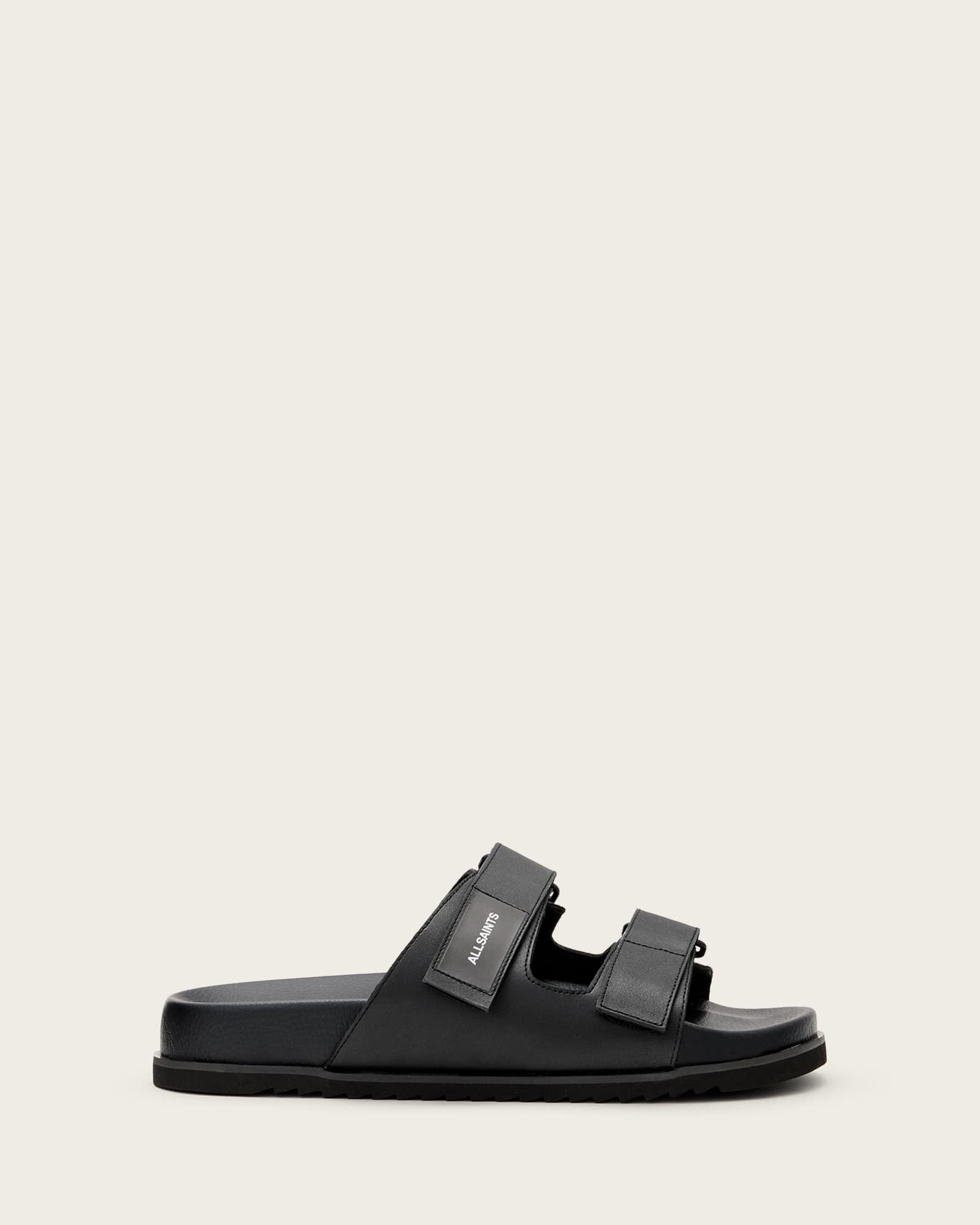 All Saints Vex Leather Sandals Black