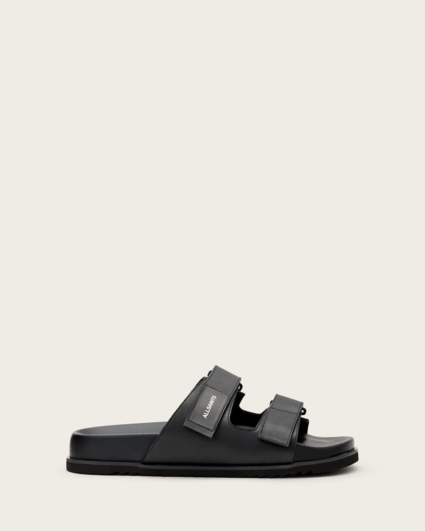 all saints Vex Leather Sandals Black