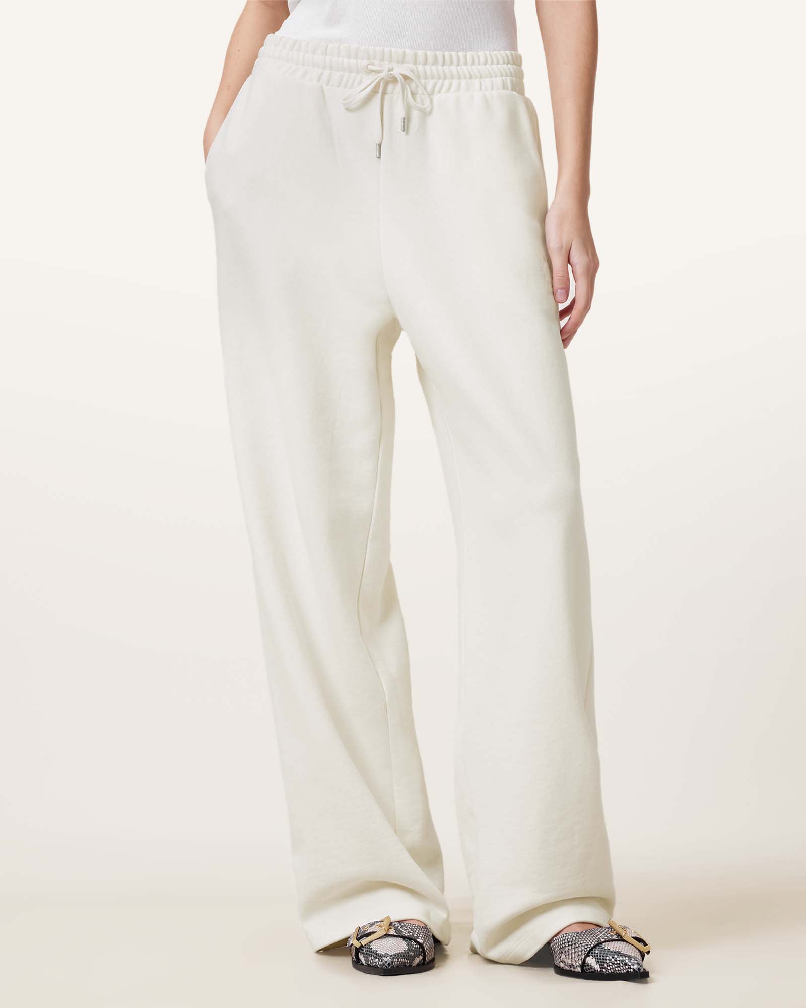 All Saints Vin Wide Leg Sweatpants Tofu White